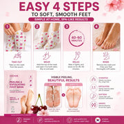 DEDOX Glycolic Acid Foot Peel Mask – Exfoliating Dead Skin Remover for Cracked Heels & Callus Repair | Vitamin E, Niacinamide B3 & Sodium Hyaluronate | Korean Foot Care Treatment 50ml
