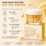 DEDOX Gold Age Tox Cream – Anti-Ageing Moisturiser with Collagen, Retinol & Hyaluronic Acid (50g) | Korean Skincare