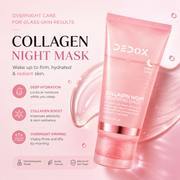 Dedox Collagen Overnight Wrapping Peel Off Facial Mask Pack Elasticity & Hydration Care, Reduces Sagging & Dullness Hydrolyzed Collagen For Glowing Skin – Korean Skin Care 75ml