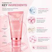 Dedox Collagen Overnight Wrapping Peel Off Facial Mask Pack Elasticity & Hydration Care, Reduces Sagging & Dullness Hydrolyzed Collagen For Glowing Skin – Korean Skin Care 75ml