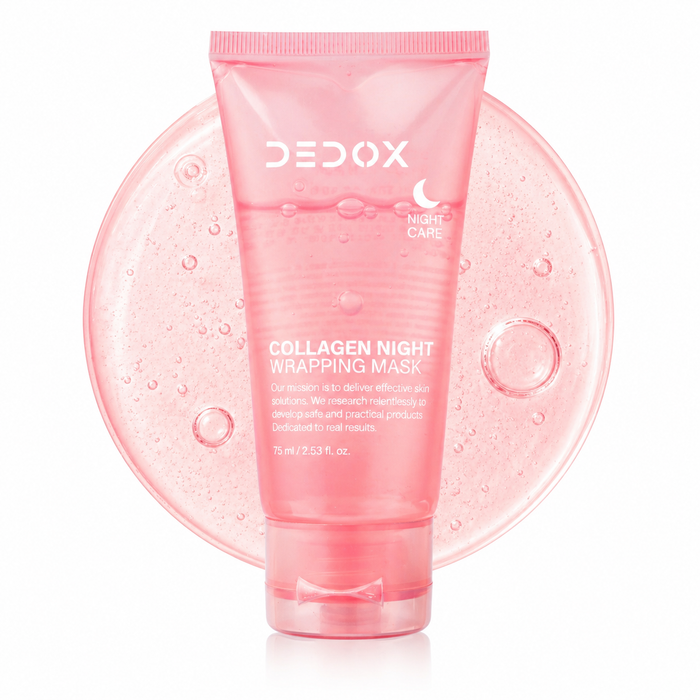 Dedox Collagen Overnight Wrapping Peel Off Facial Mask Pack Elasticity & Hydration Care, Reduces Sagging & Dullness Hydrolyzed Collagen For Glowing Skin – Korean Skin Care 75ml