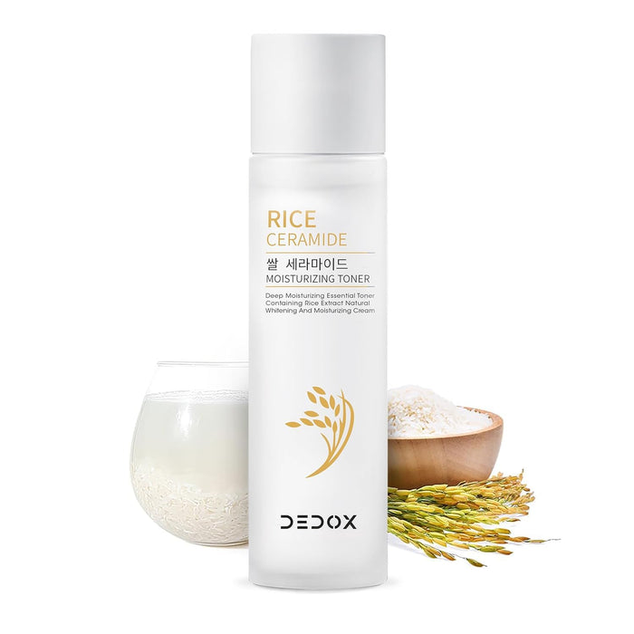 Dedox Rice Toner for Sensitive Skin, Rice Extract from Korea, Glow Essence with Niacinamide, Hydrating, Vegan, Alcohol Free, Fragrance Free, Peta Approved, K Beauty Toner 120ml